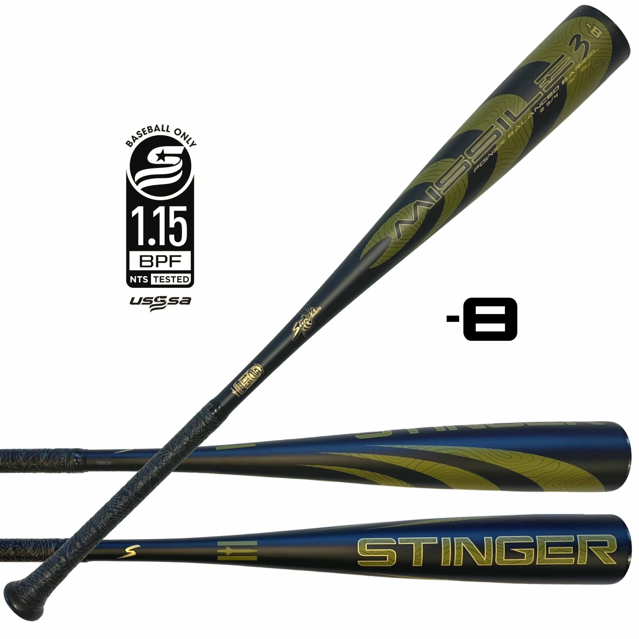Stinger Sports 2023 Stinger Missile 3 -8 (2 3/4") USSSA Baseball Bat: MISSILE38 - Image 4